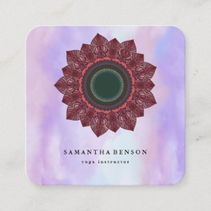 Yoga Business: Elegantes Lotus-Logo für die Blume  Quadratische Visitenkarte