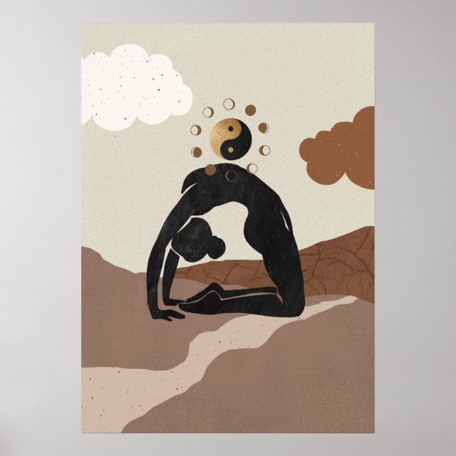 Yoga camel Pose ustrasana yan Poster (Vorne)