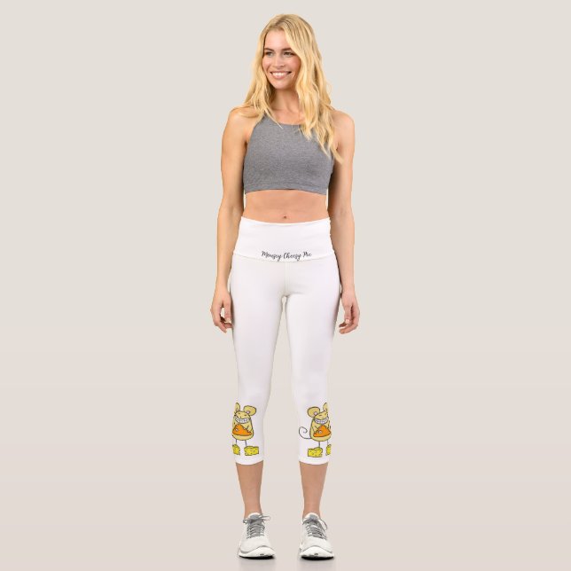 Yoga Capris, Mousey Cheesy Pie Capri Leggings (Vorderseite)
