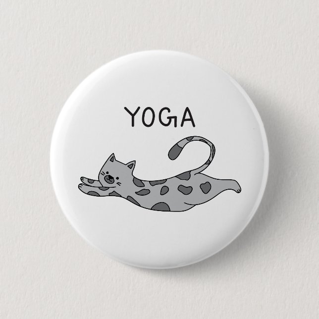 Yoga Cat Button (Vorderseite)