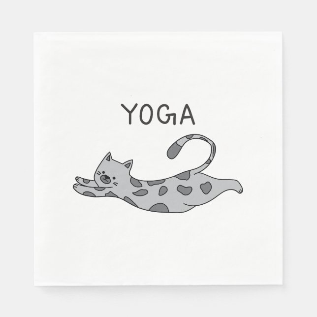 Yoga Cat Serviette (Vorderseite)