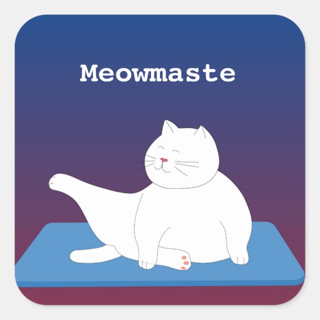 Yoga Cat Sticker Meowmaste (Vorderseite)