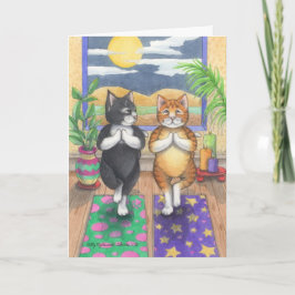 Yoga Cats Birthday Bud & Tony Notecard Karte
