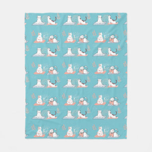 Yoga Cats Lotus Fleecedecke