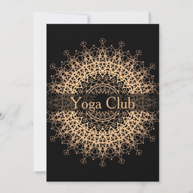 Yoga Center, Yoga, Sport, Mandala, Golden Mandala Einladung (Vorderseite)