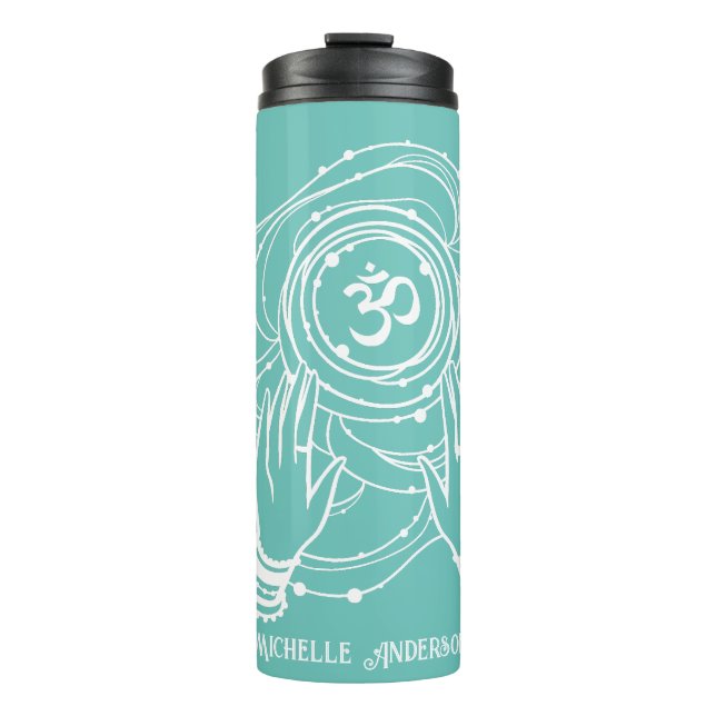 Yoga Chakra Crown Mantra Thermal Tumbler Thermosbecher (Vorderseite)