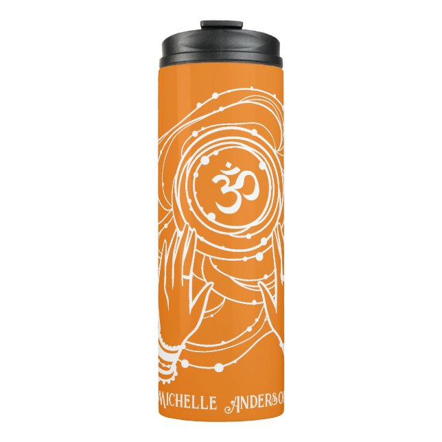 Yoga Chakra Crown Mantra Thermal Tumbler Thermosbecher (Vorderseite)