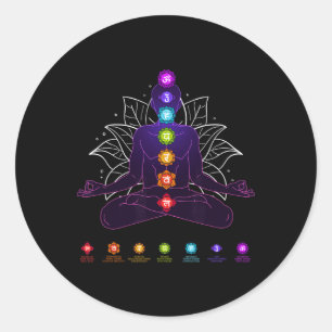 Yoga-Chakra-Spirituelles-Körpersystem-Meditation _ Runder Aufkleber