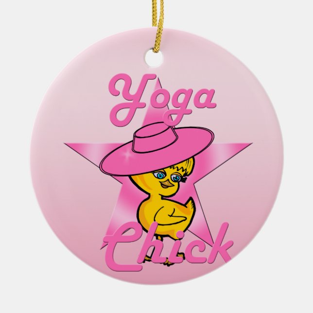Yoga Chick #8 Keramikornament (Vorne)