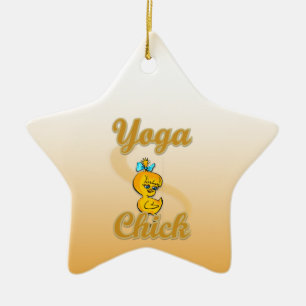 Yoga Chick Keramikornament