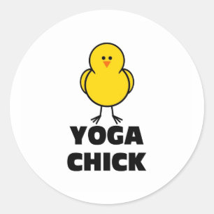 Yoga Chick Runder Aufkleber