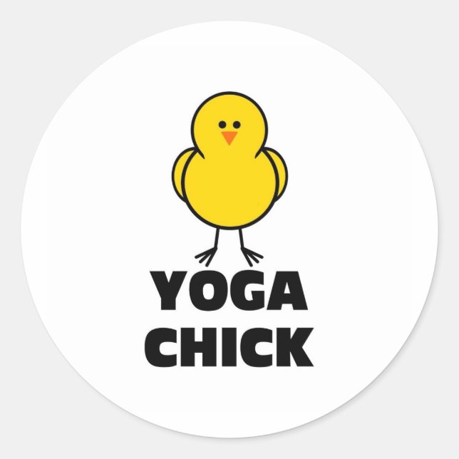 Yoga Chick Runder Aufkleber (Vorderseite)