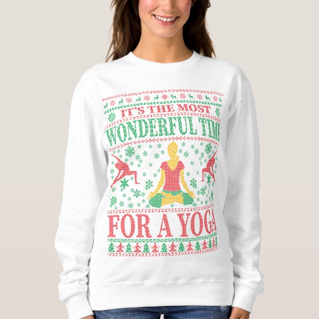 YOGA CHRISTMAS UGLY SWEATER  SWEATSHIRT (Vorderseite)