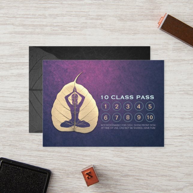 Yoga Class Pass Loyalität Verabredung Bodhi Leaf C Treuekarte (Vorderseite/Rückseite Beispiel)