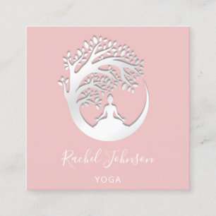Yoga Classes School Logo Instructor QR HealIng Quadratische Visitenkarte