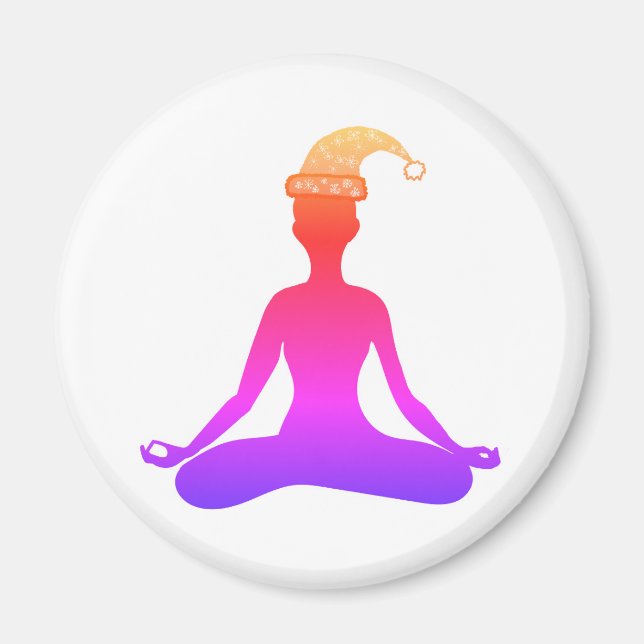 Yoga coloré Magnet Casquette du Nouvel An (Devant)