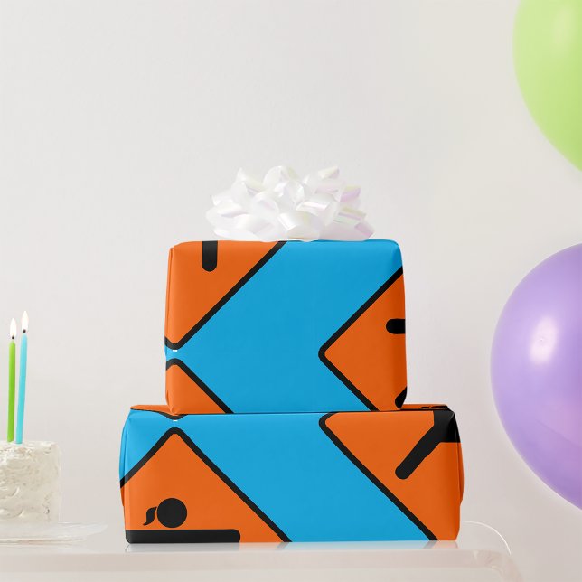 Yoga Crossing Sign Warrior Pose Strichmännchen Geschenkpapier (Von Creator hochgeladen)