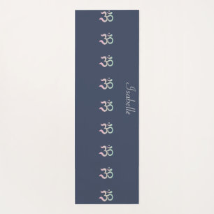 Yoga Customisé Personnalisé Zen Om marine bleu tapis de