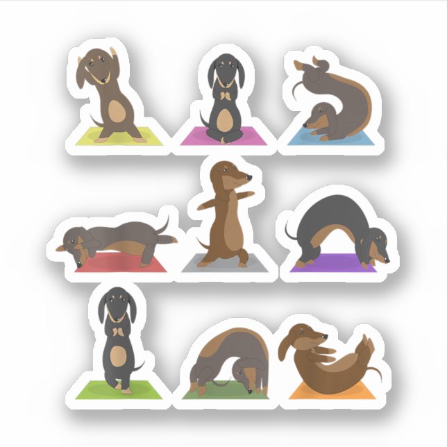 Yoga Dackel Funny Meditation Dog Lover Geschenk Ze Aufkleber (Vorderseite)