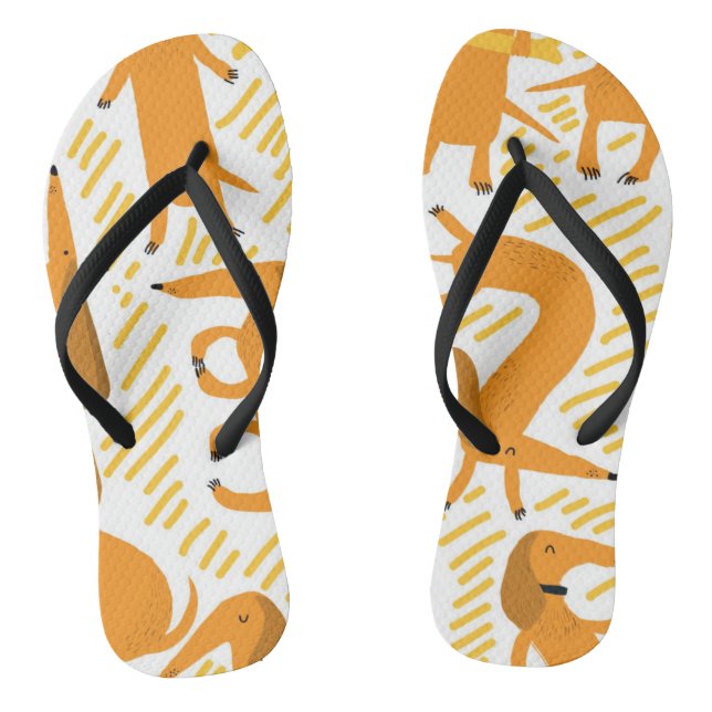 Yoga Dawg Dackel Drehe Flop Beach Sandals Flip Flops (Fußbett)