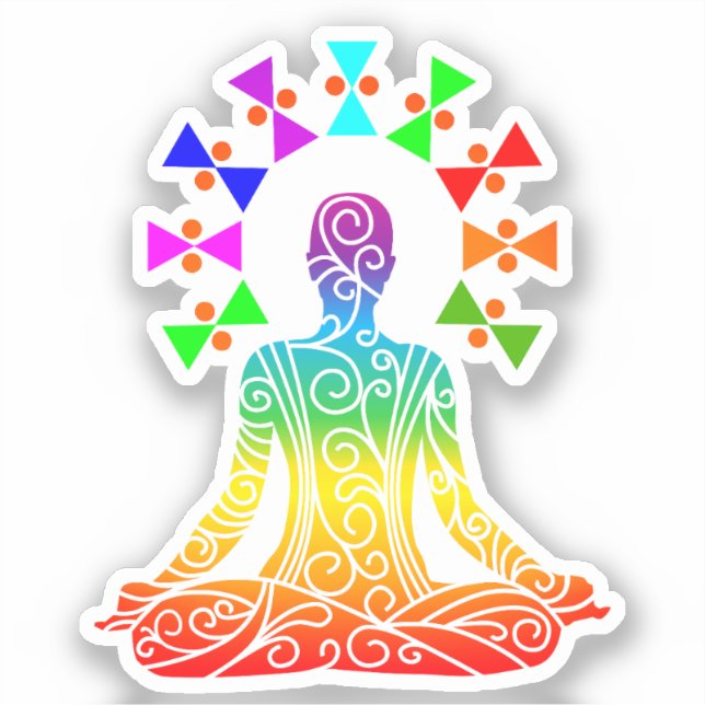 Yoga Day Graphics Aufkleber (Vorderseite)
