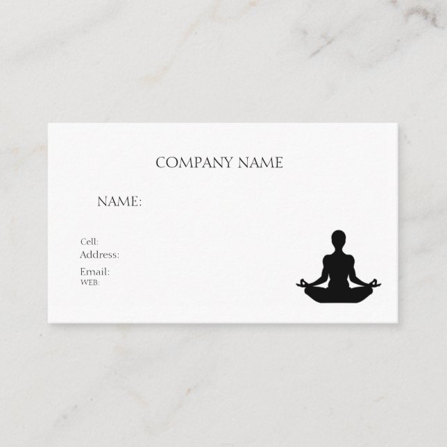 Yoga DER BASISVORLAGE FÜR UNTERNEHMENSKARTE Visitenkarte (Vorderseite)