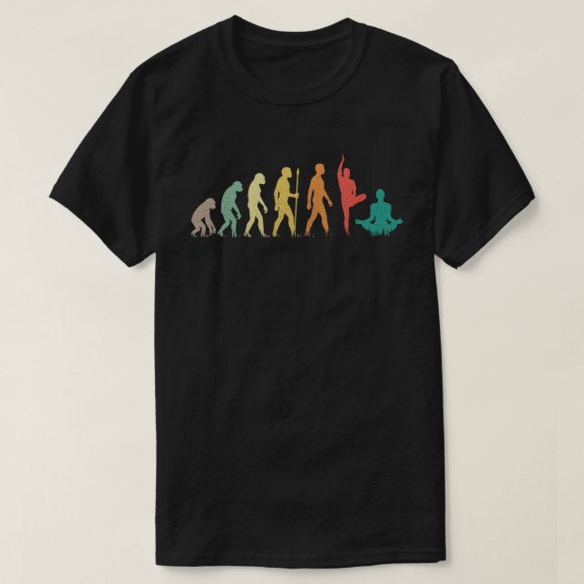 Yoga der menschlichen Evolution T-Shirt (Design vorne)