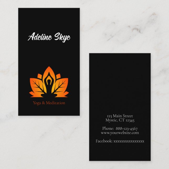 Yoga-Design Visitenkarte (Vorne/Hinten)