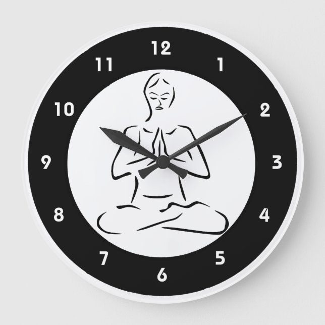 Yoga Design Wall Clock Große Wanduhr (Vorderseite)
