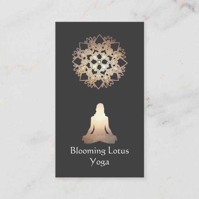 Yoga Doacher Meditation Pose Gold Lotus Visitenkarte (Vorderseite)