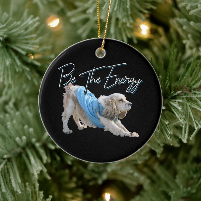 Yoga Downward Dog - Seien Sie das Energieangebot Keramik Ornament (Baum)