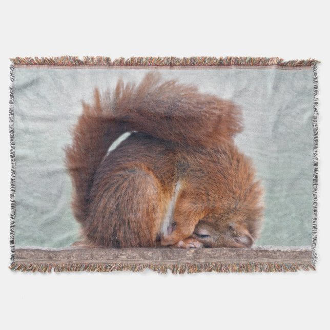 Yoga-Eichhörnchen-Wurfs-Decke Decke (Vorderseite)