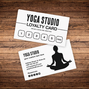 Yoga Einfache Schwarz-Weiß-Loyalitätskarte Treuekarte