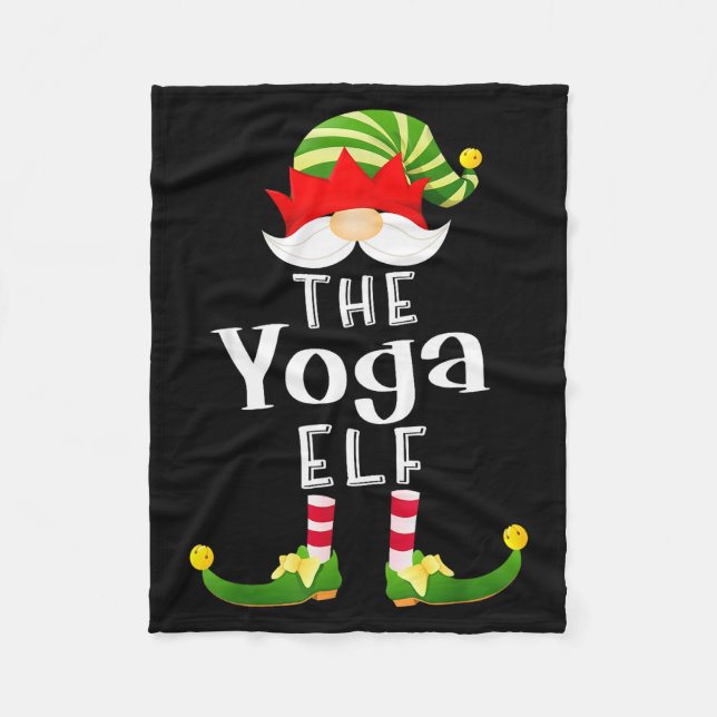 Yoga Elf Group Christmas Funny Pajama Party  Fleecedecke (Vorderseite)