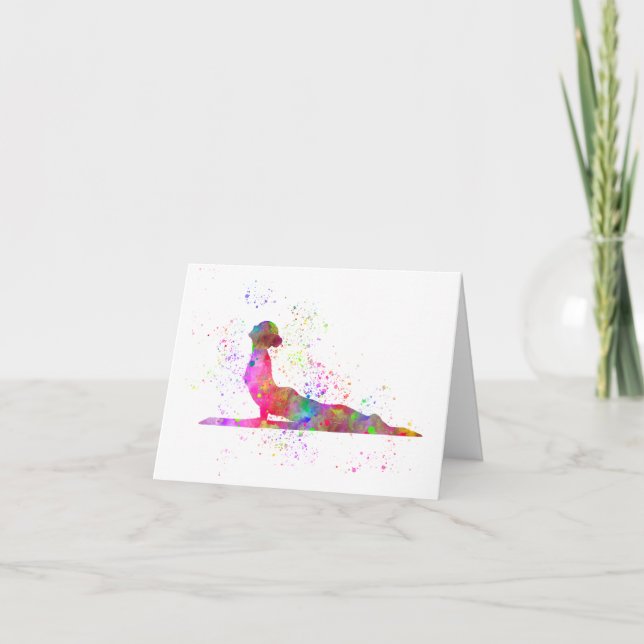 Yoga en acuarela dankeskarte (Vorderseite)