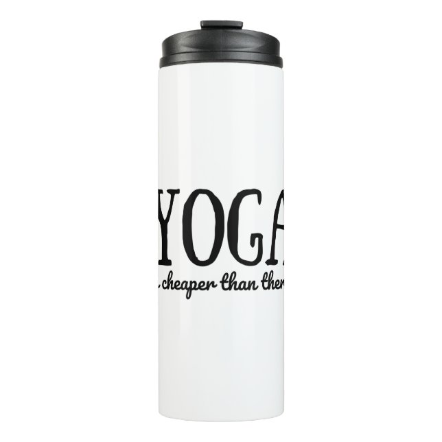 Yoga Es ist billiger als Therapie Thermosbecher (Vorderseite)