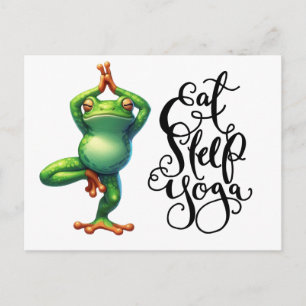 Yoga Essen Schlaf Yoga Wiederholen Frosch Posing Y Postkarte