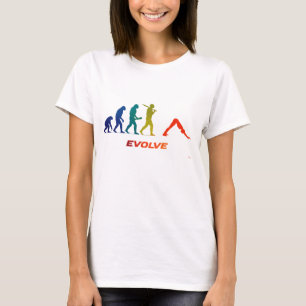 Yoga-Evolution Silhouette Downward-Facing Dog-Pose T-Shirt