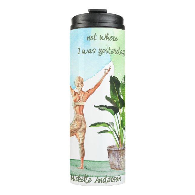 Yoga fängt Travel Mug Thermosbecher (Vorderseite)