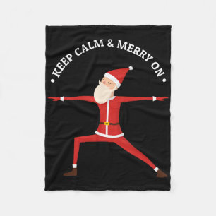 Yoga-Fans Frohe Weihnachten Stress Santa Meditatio Fleecedecke