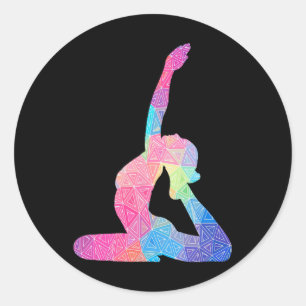 Yoga Farbige Zen-Meditation Spirituelle Yoga Cl Runder Aufkleber