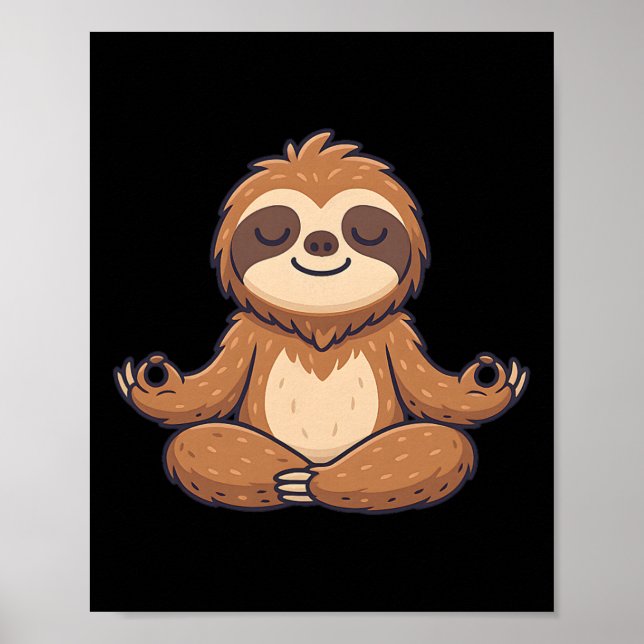 Yoga Faultier  Poster (Vorne)