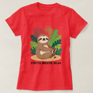 Yoga Faultier T-Shirt – Süßes Lustiges Meditations