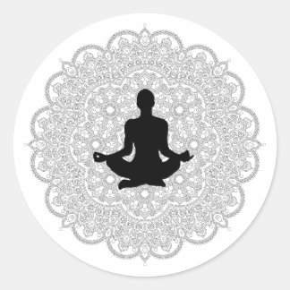 YOGA, finden Sie sich selbst Runder Aufkleber