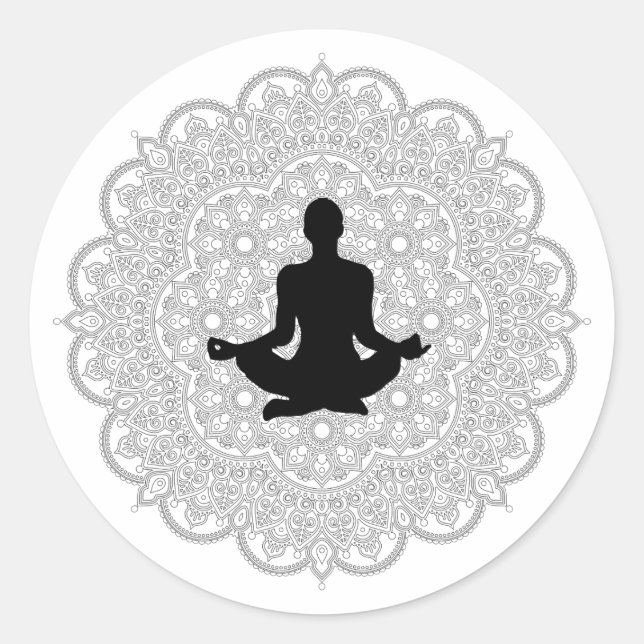 YOGA, finden Sie sich selbst Runder Aufkleber (Vorderseite)