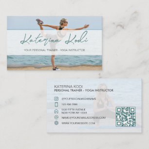 Yoga-Fitness-Instuktor QR-Visitenkarte Visitenkarte