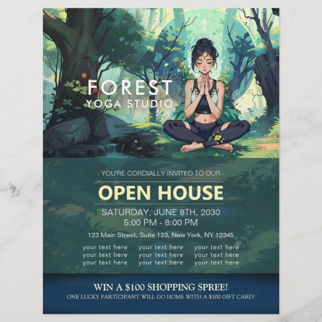 Yoga Fitness Meditation Instruktor für Naturwald Flyer (Vorne)