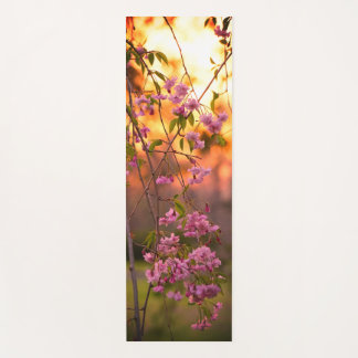 Yoga Fleurs de cerisiers au coucher du soleil tapis de 