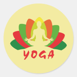 Yoga Flor de Loto Runder Aufkleber