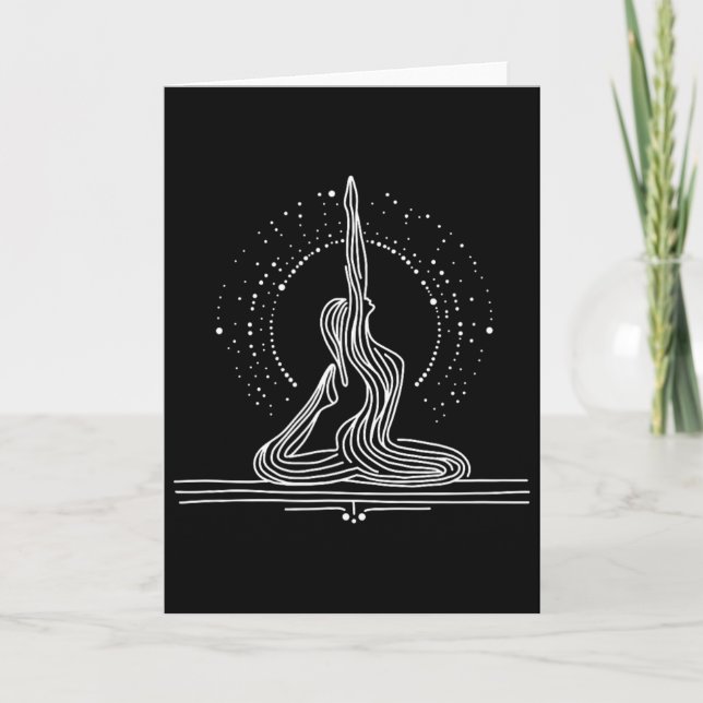 Yoga-Flow-Einzeiliger Kunst  Karte (Vorderseite)